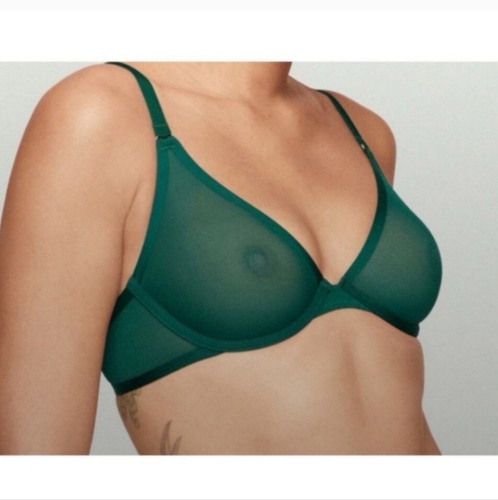 CUUP The Plunge Emerald Mesh Bra Size 34F